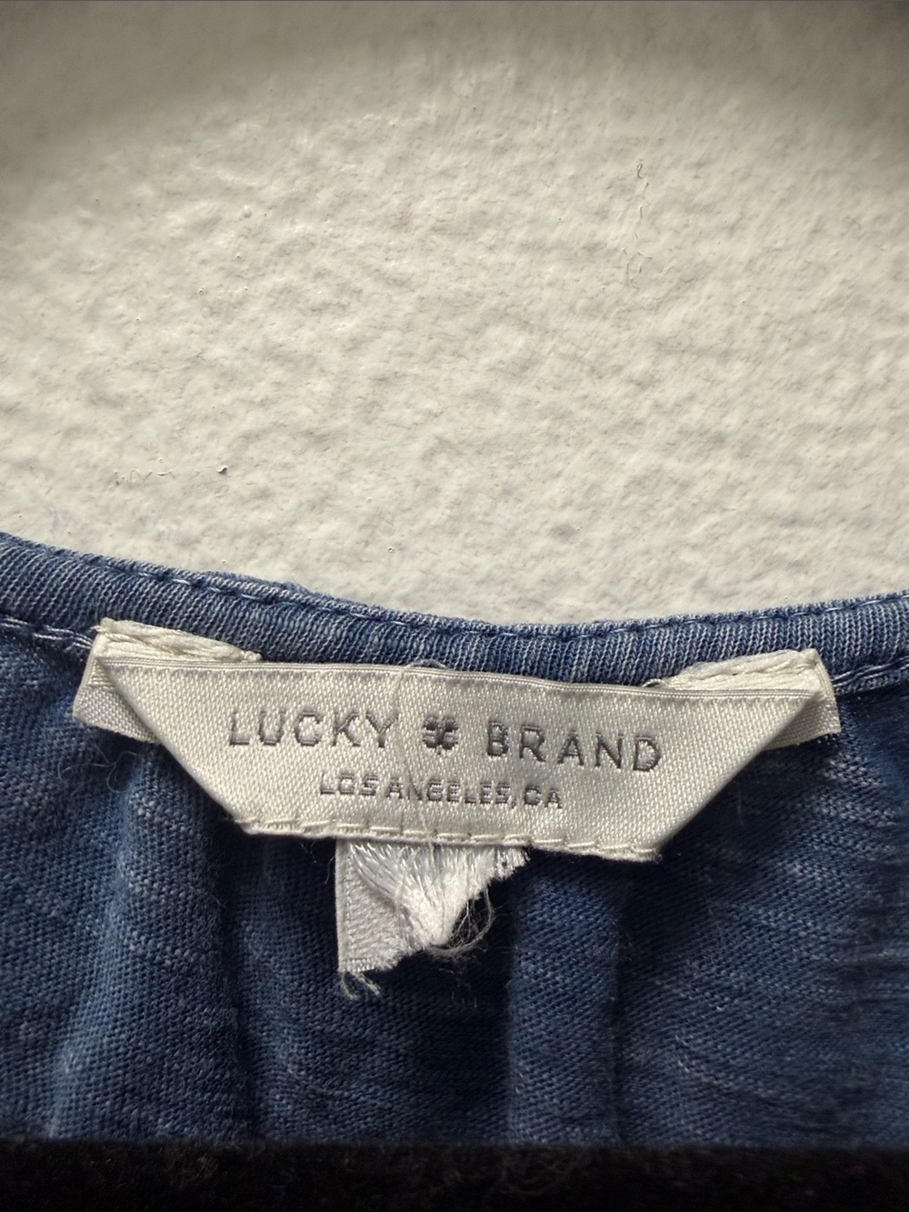 Lucky Brand Denim-Blue Embroidered Short-Sleeve Top - Picture 2 of 5